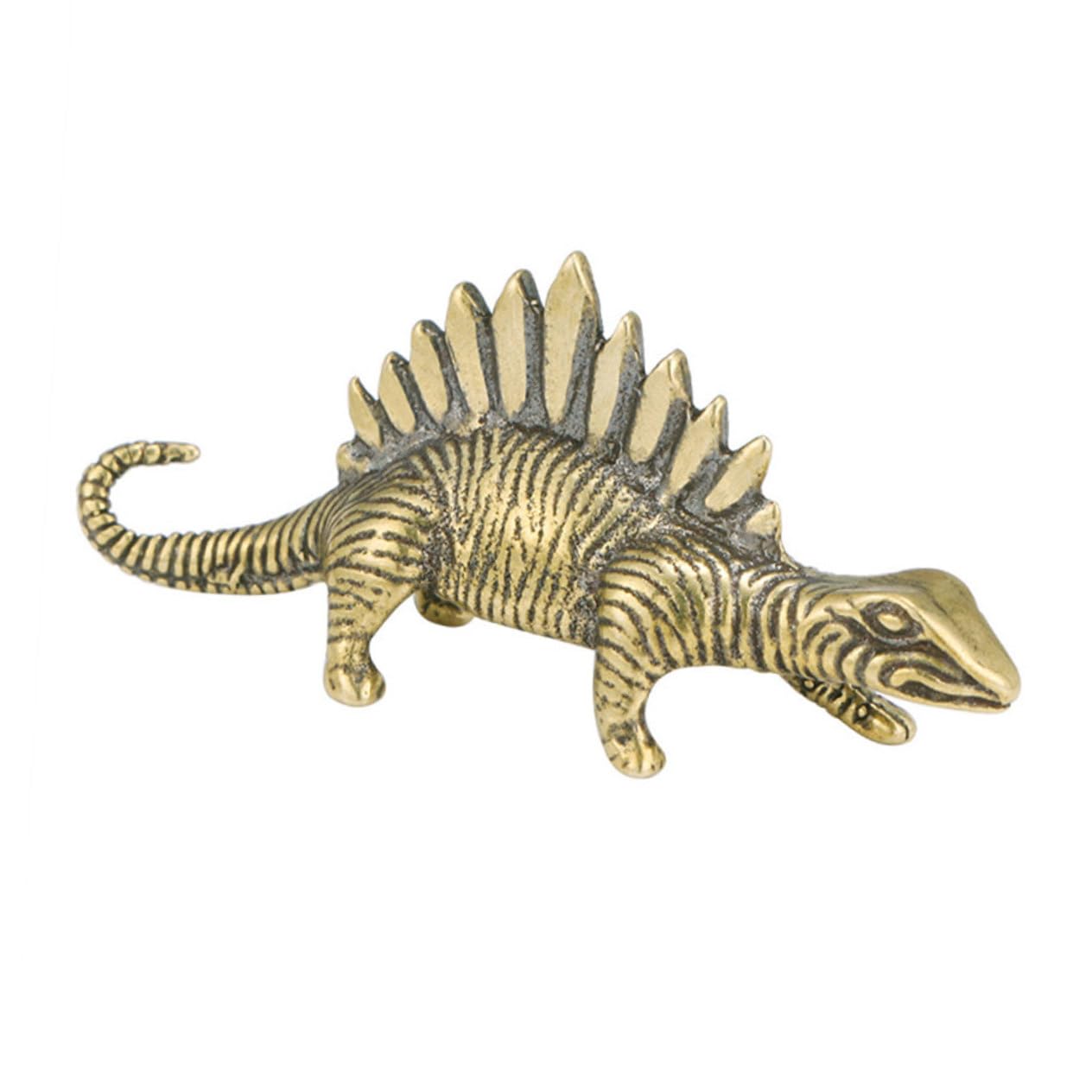 ZXQUEGF Mosiężna ozdoba dinozaura figurki Dekoracje dla dzieci Metalowa rzeźba Mosiężna ozdoba dinozaura Miniaturowe figurki Wystrój antyczny Rampy samochodowe Wytrzymałe akcesoria biurowe Biurko