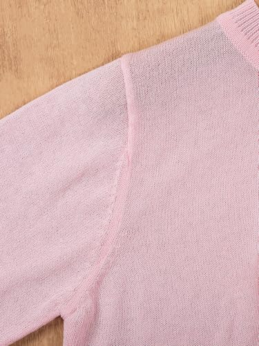 Image of Danny D Toddler Girls Open Front Shrug Cardigan Children Knit Long Sleeve Bolero with Button Closure for 2Years-7Years