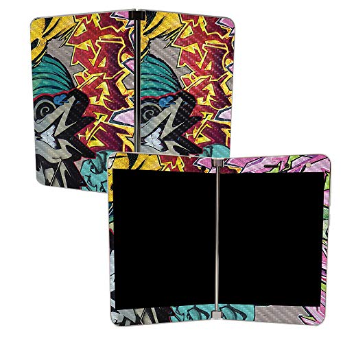 Image of MightySkins Carbon Fiber Skin for Microsoft Surface Duo - Graffiti Wild Styles | Protective, Durable Textured Carbon Fiber Finish | Easy to Apply | Made in The USA