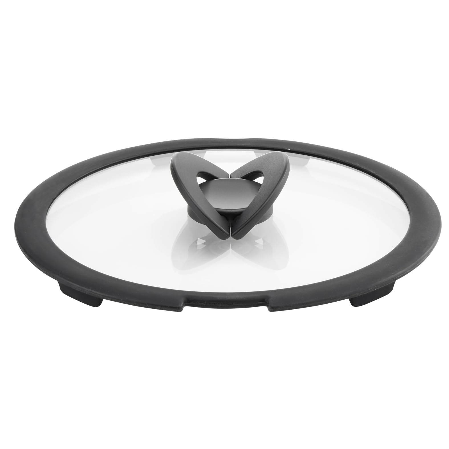 Lagostina Ingenio Induction Coperchio in Vetro e Silicone, Nero e Trasparente, 28 cm