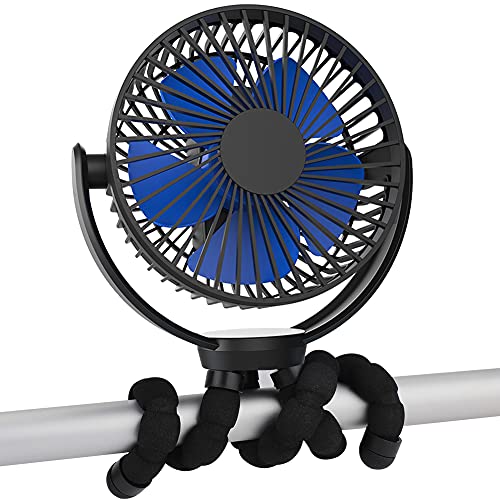 Image of SLENPET 5000mAh Stroller Fan Clip On for Baby, UP to 20H Working, 7 Inches Rechargeable Battery Operated Fan, 3 Speed, 360° Rotatable, Ultra Quiet Portable Personal Fan for Bed Camping Bike Car Seat