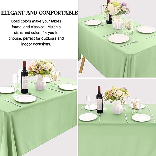Image of 4 Pack Rectangle Tablecloth 60x126 Inch Sage Green Table Cloth for 8 Foot Rectangle Tables Washable Polyester Table Cover for Wedding Dining Tables Parties Banquet(60x126 Sage Green)