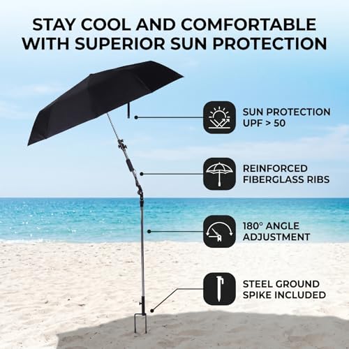 Parasol de playa con protección UPF 50+ para evitar quemaduras 4