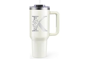 Personalized 40oz Initial Stainless Steel Tumbler: Unique Monogrammed Gifts for Women
