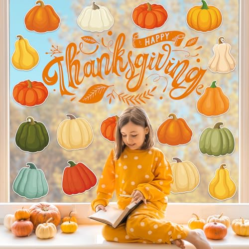 Image of 48Pcs Fall Pumpkin Cutouts Decorations, Colorful Thanksgiving Autumn Pumpkins Paper Cut Outs for Halloween Fall Thanksgiving Harvest Party Home Classroom Bulletin Border Chalkboard Wall Decor