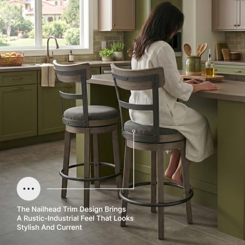 Signature Design by Ashley Caitbrook Swivel 30" Bar Height Bar Stool, Gray - image 4