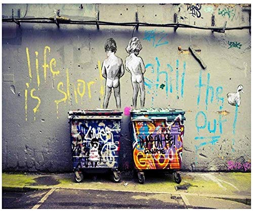 MKAN Graffiti Art Life Is Short Chill The out Mural Cuadro Lienzo Pinturas Arte De La Pared Impresión del Cartel Oficina Decoración del Hogar 50X70Cm