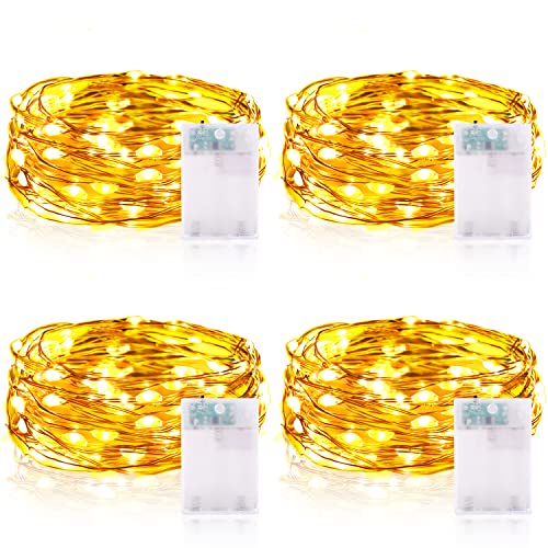 Vacoulery Lichterketten Batterie Timer [4 Pack], 2M 20 LED Lichterkette Batterie Wasserdichte...