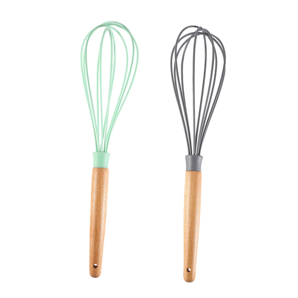 NAMOARLY 2pcs Non-electric Hand Crank Egg Mixer Stainless Steel Eggbeater Manual Whisk for Kitchen Egg Tools Wooden Handle Assorted Colors