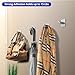 Heavy Duty Adhesive Metal Hooks for Hanging Hats, Garage Tools, Shower Accessories - Set of 6 Storage Hangers for Closet Entryway Organization, Wall Mount Peg Coat Rack, Bathroom Towel Holder (Chrome)