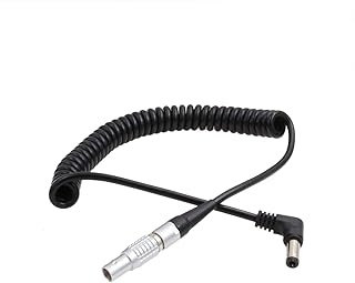 HangTon 12V DC Barrel to 0B 2 Pin Coiled Power Cable for ARRI Alexa Camera, Teradek Bond, Preston MDR4, FEELWORLD F7 Pro Monitor, Z Cam E2 S6 Camera Coiled