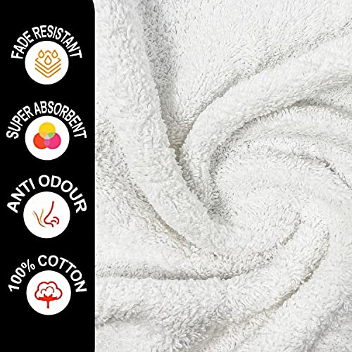 Towelogy® Premium Large Hand Towels Set 100% Combed Ring Spun Cotton Quick Dry & Super Absorbent Hotel Quality Multipurpose for Bathroom Spa Gym & Travel Size 50x85cm (White Snow - Image 2
