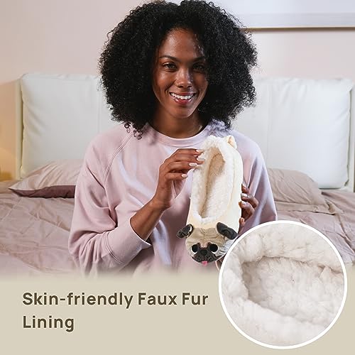 GaraTia Pug Slippers for Women Cute Dog Slippers Socks Warm Animal Soft Plush House Shoes Indoor2