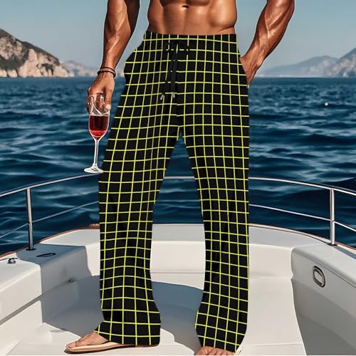 Cambkatl Mens Straight Leg Plaid Pajama Pants Comfy Elastic Waist Pjs Bottoms Loose Sleepwear Lounge Pants with Pockets2