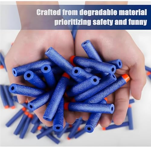 Image of VERAT Hollow Out Soft Foam Refill Darts for N-Strike Elite Series Blasters (Blue, Pack of 150)
