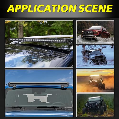 Image of 40 Inch 210W Single Row LED Light Bar w /Wiring Kit & Black Cover