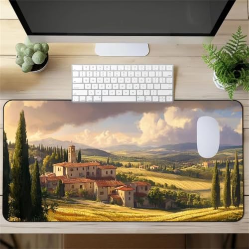 Tapis de souris XXL country house 900x400 mm avec base antidérapante pour le bureau