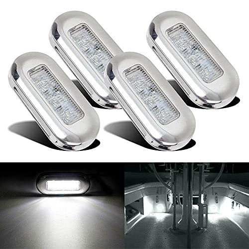 GreceYou 4pcs Boat Marine Courtesy Lights 12V/24V 3 LED Waterproof Lights for Boat Interior Deck Light Step Light Navigation Lighting for Pontoon Fishing Boat Kayak Sailboat