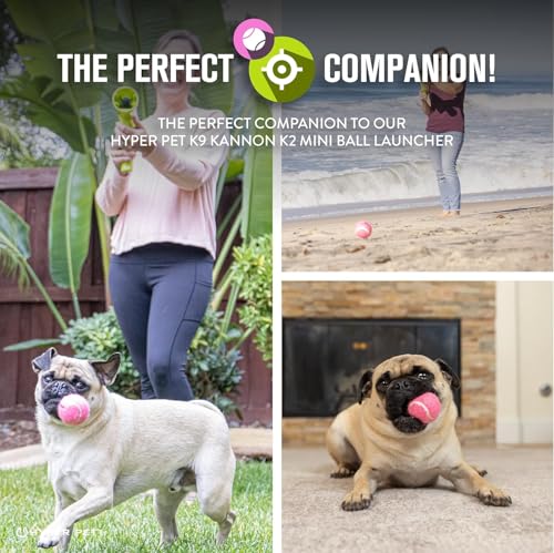 Hyper Pet MINI Tennis Balls for Dogs (Safe Dog Ball Tennis Balls for Exercise & Training) Interactive Toys work with Hyper Pet K9 Kannon MINI Dog Ball Launcher - 4 Pack Pink - Image 4