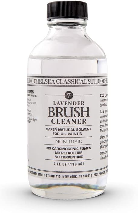 Chelsea Classical Studio Lavender Essence Brush Cleaner For Making Paintbrush Hair Subtle Maintaining Maximum Working Quality - [4 oz. Bottle]