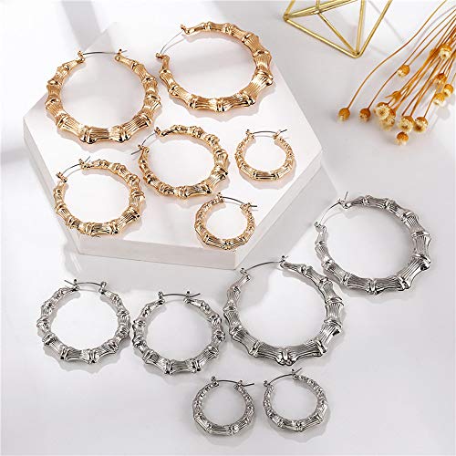 Image of Women Simple Hip Hop Punk Bamboo Earrings Stud Earrings 3 set