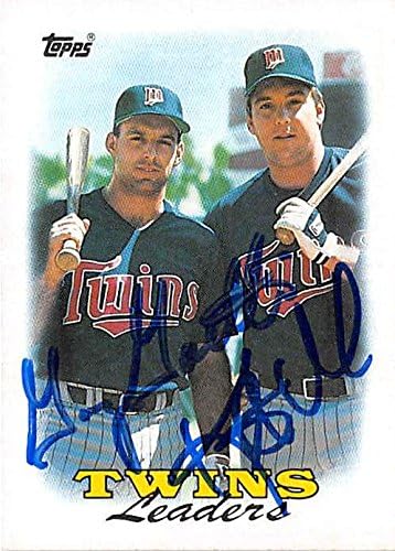 Kent Hrbek Gary Gaetti autographed baseball card (Minnesota Twins) 1988 Topps #609