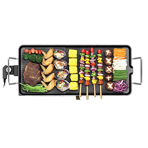 HAZYJT Raclette Grill Elektrogrill Smokeless Tischgrill BBQ-Grill 2 in 1 Antihaft-Beschichtung, Einstellbarer Thermostat…