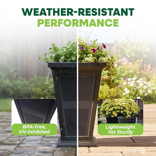 Image of FCMP Outdoor - Modemmo Chelsea Self-Watering Planter (2 Pack), Black