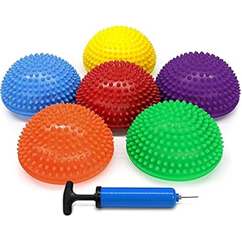 Set of 6 Hedgehog Balance Pods with Spiky, Stepping Stone for Kids Indoor Outdoor Play, Fitness Domes for Sports, Foot Massage, Stability Coordination Training, Balancing Therapy in Multiple Colors Cover