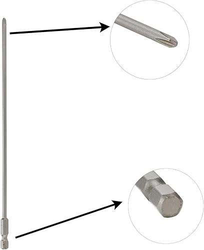Miniatura 3 de Rannb Brocas de destornillador de cabeza de tornillo Phillips magnéticas largas de 14 de pulgada PH2 de 0.157 in de diámetro, cabeza cruzada, puntas
