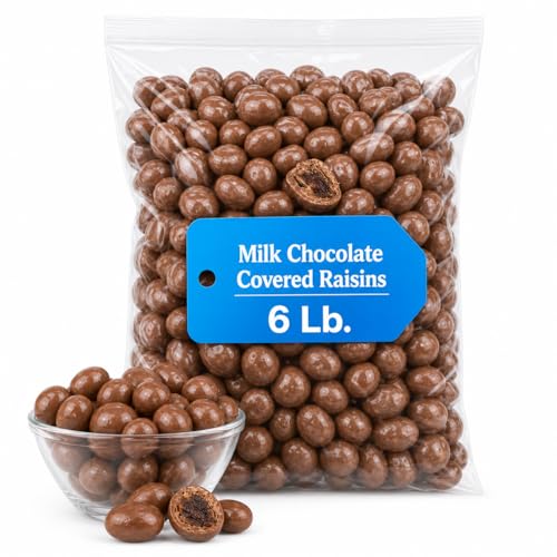Milk Chocolate Covered Raisins, 6 lb Bulk Bag, Sweet Chewy Snack for Sharing image 2