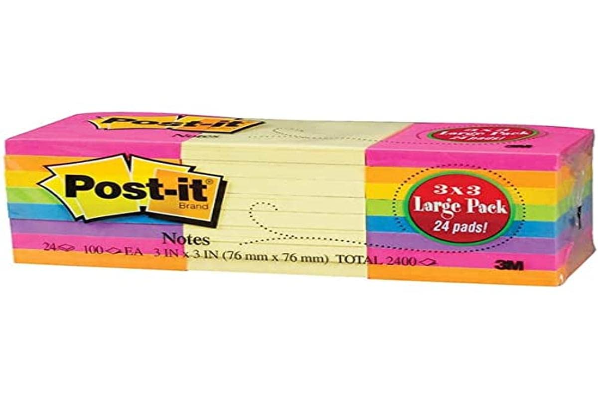 Post it Brand 3M 3 Inch X3Inch PostIT Notes Large, 2400