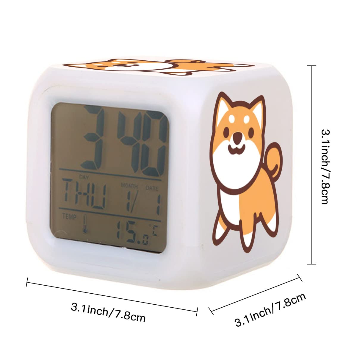 Amazon.co.jp: 目覚まし時計 置き時計 かわいい 柴犬 犬柄 デジタル