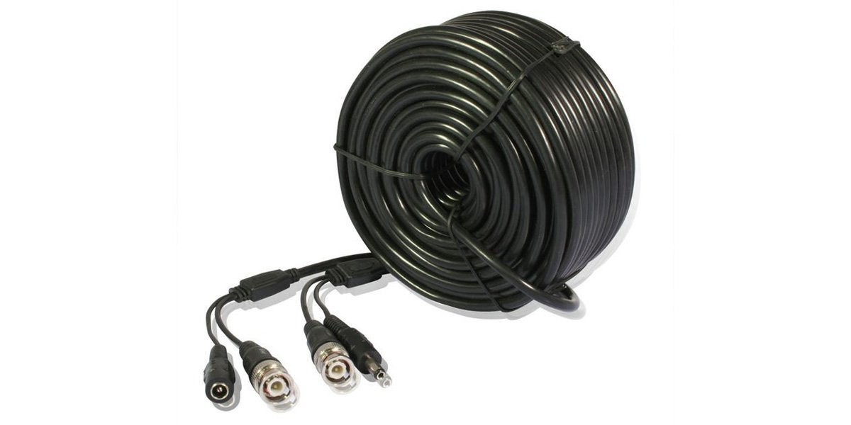 Zmodo 99 Feet Pre-Made Plug-n-Play Surveillance Video + Power + Audio Cable W-VPA2030