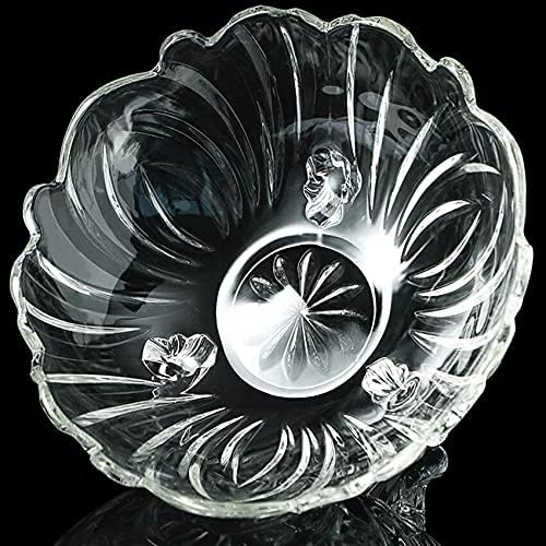 Fruit Basket Crystal Clear Glass Serving Bowl Home Office Wedding Decorative Fruit Snack Dessert Serving Centerpiece for Salads Candy Decorative Fruit Bowl