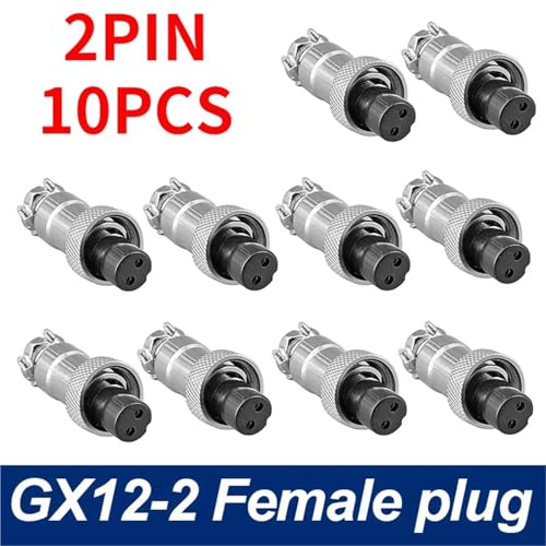 Conector GX12 hembra de 2 pines para cable push-pull de aviación y junta a tope 2