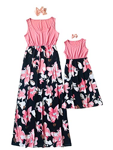 Mommy and Me Boho Floral Family Matching Maxi Dress with Pocket for Mother's Day…3