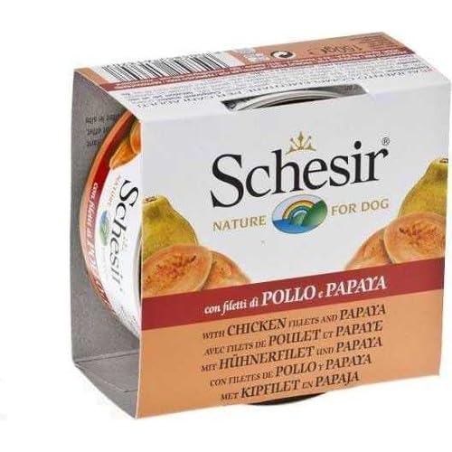 Schesir 62% Chicken with Papaya in Jelly Canned Wet Dog Food | Nutritious and Tasty Wet Food for Dogs Protein Formula | Delicious Chicken Dog Food in Jelly for Adult Dogs| 150 g (B003ZMFW0I) Amazon Price History, Amazon Price Tracker