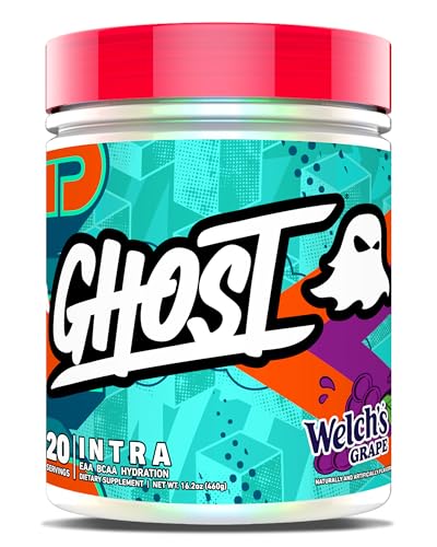 GHOST Intra Workout Powder Welchs Grape - BCAAs & EAAs Nootropics & Hydration - Essential & Branch Chain Amino Acids Supports Muscle Recovery & Focus - Pre Intra & Post Workout Powders