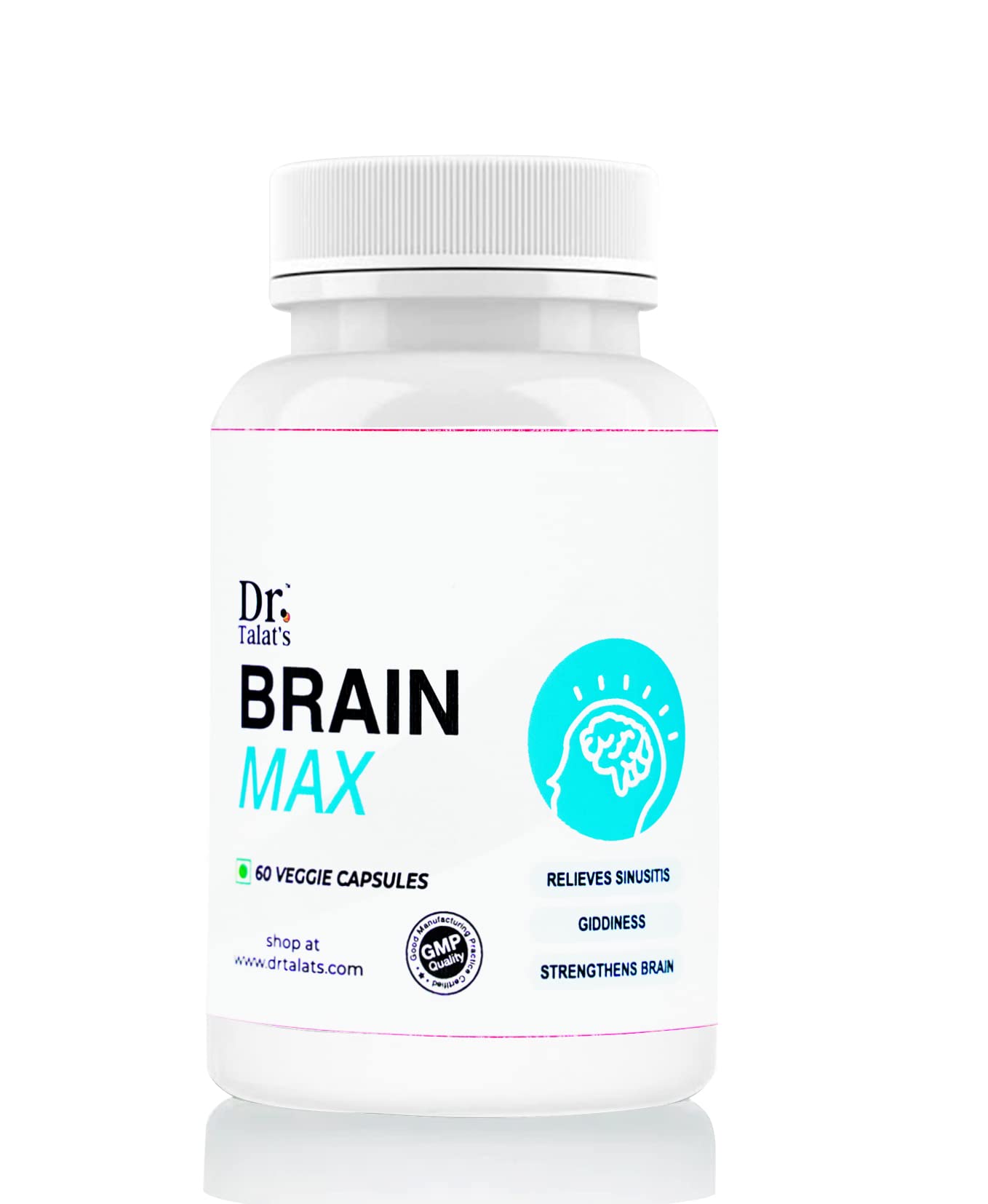 DR. TALAT'S Brain Max Veg 60 Caps | Sinusitis | Giddiness | Chronic Headache, Catarrh & Cold