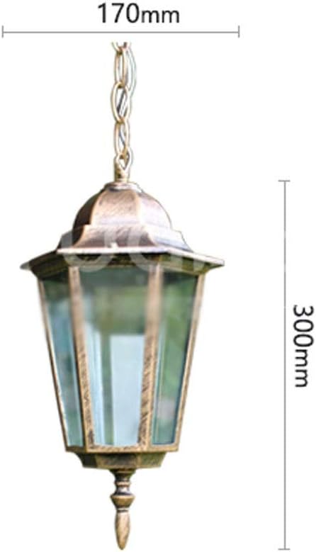 Pastoral Outdoor Lighting Waterproof Chandelier Courtyard Lamp Hallway Staircase Deco Balcony Pendant Lights (Color : B)(A)