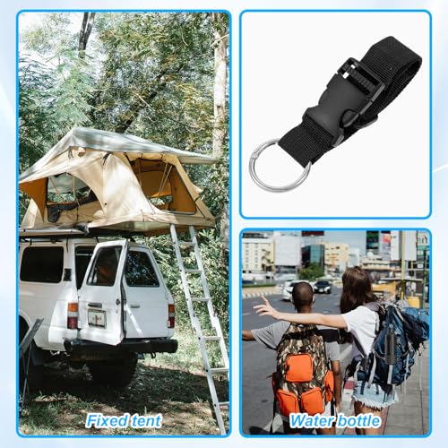 Image of 2 Pcs Add a Bag Strap for Suitcase Adjustable Suitcase Belt Jacket Holder Jacket Gripper Travel Belt Add Bag Handbag Clip Travel Accessories for Connecting Your Luggage Jacket (Black)