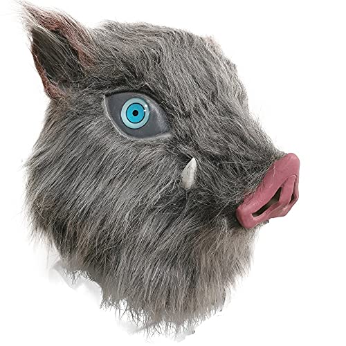 Zhongcai DMASK Hashibira Inosuke Mask Demon Slayer Cosplay Costume Latex Masks Halloween Accessory thumb #1
