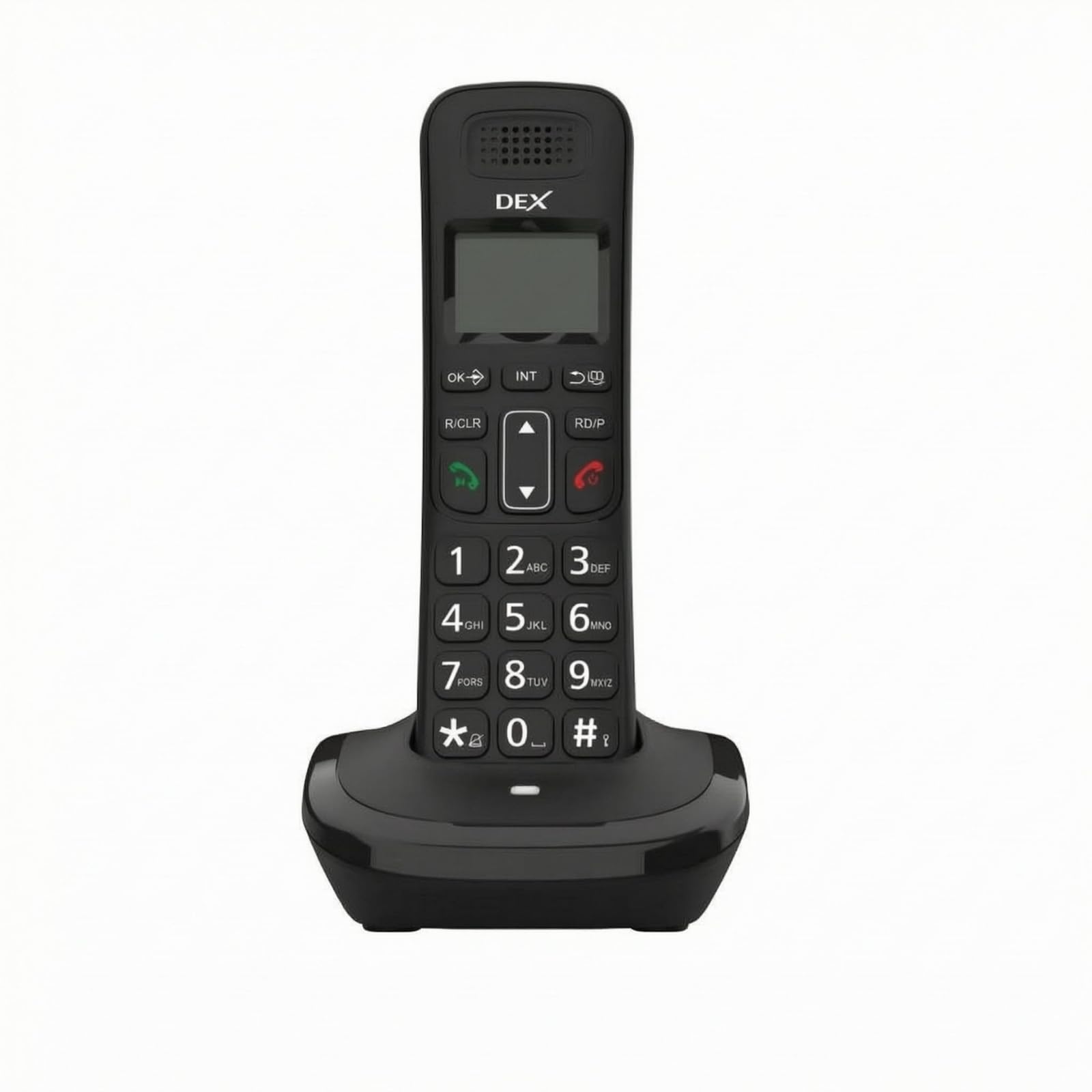 numeric keypad dect phone compact handset and base small display desktop cordless phone black, us power