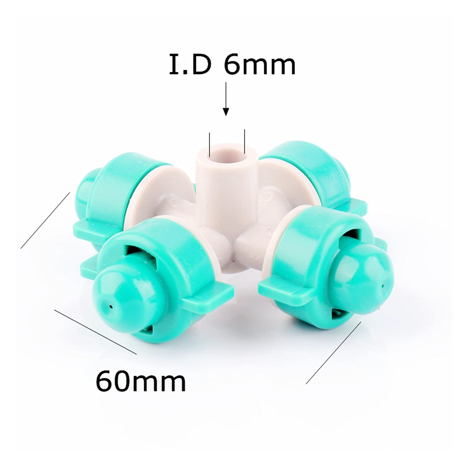 System nawadniania zraszaczy ogrodowych Zielona Mgła Krzyż Zraszacz Water Zraszacz Nawadnia Zraszacz Twarotnik Rolnictwo (Color : 50pcs)