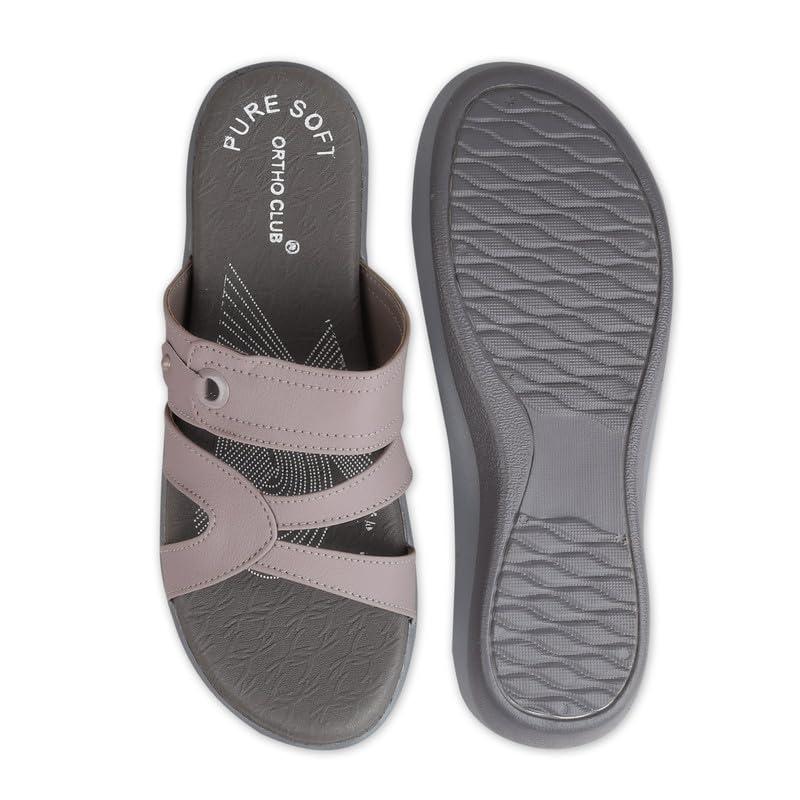Image of ORTHO CLUB Women Orthopedic Comfort Slippers | Soft Cushioned Footbed | Anti-Slip Sole | Lightweight Daily Wear Sandals for Home & Outdoor Use
