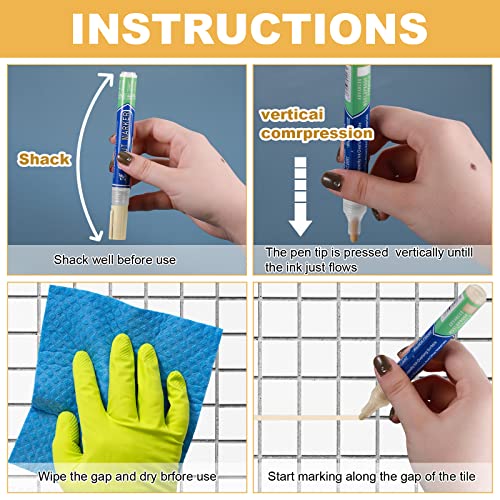 5 Stück Beige Fugenstift，Fugenmörtel Fliesen Stift Fugen Stift Wasserfest，fliesen Fugen Reparatur Mit Ersatzspitze，fugenstift Beige Wasserfest Fliesen Für Wiederherstellung Wand Boden Badezimmer