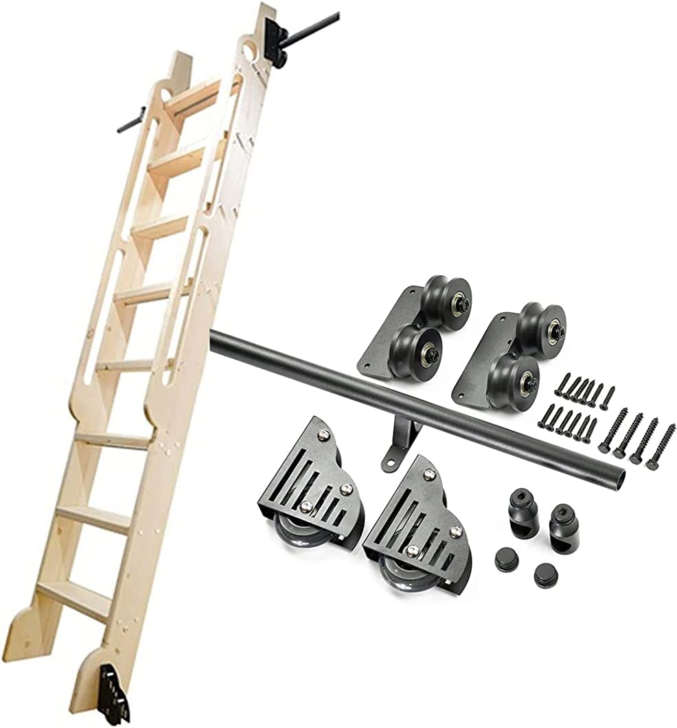 Kit échelle roulante coulissante pour atteindre les rangements hauts facilement