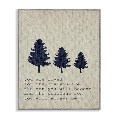 Image of Stupell Industries You are Loved Son Trees Grey Framed Wall Art, 11x14, Design by Artist Daphne Poselli