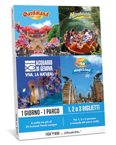 Tick&Box Cofanetto Regalo, Unisex-Adult, Questo cofanetto ti consente di prenotare 1 o 2 biglietti a seconda del parco scelto